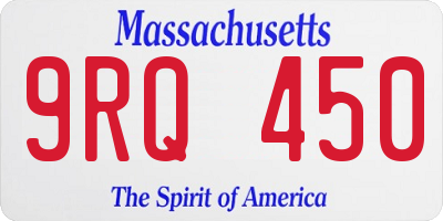 MA license plate 9RQ450