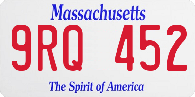 MA license plate 9RQ452