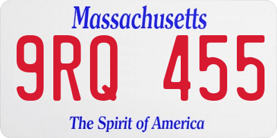 MA license plate 9RQ455
