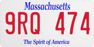 MA license plate 9RQ474