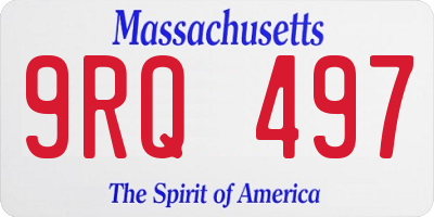 MA license plate 9RQ497