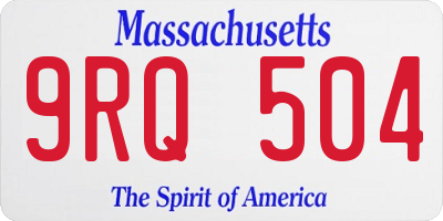 MA license plate 9RQ504