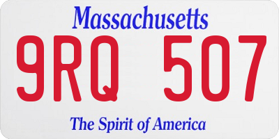 MA license plate 9RQ507