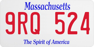 MA license plate 9RQ524