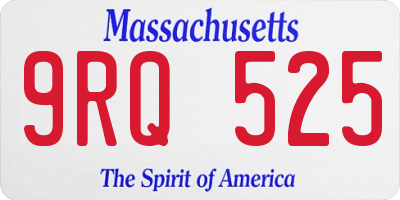 MA license plate 9RQ525