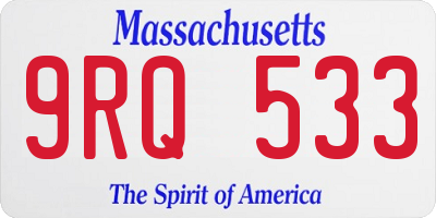 MA license plate 9RQ533