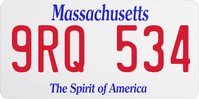 MA license plate 9RQ534