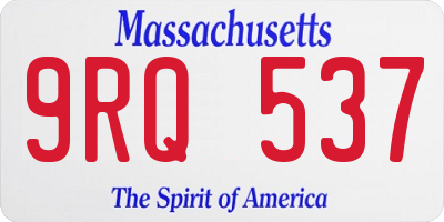 MA license plate 9RQ537