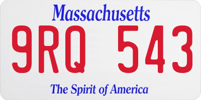 MA license plate 9RQ543