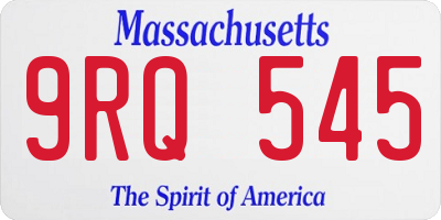 MA license plate 9RQ545