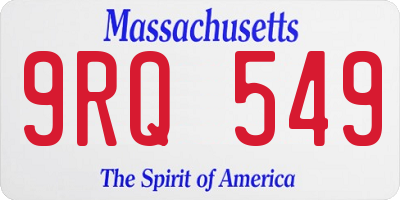 MA license plate 9RQ549