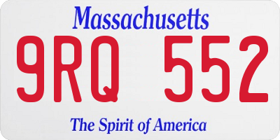 MA license plate 9RQ552