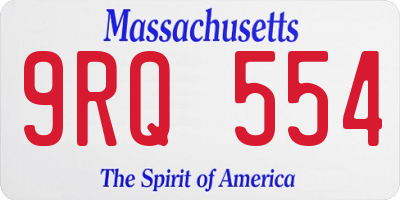 MA license plate 9RQ554
