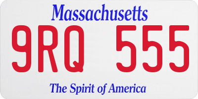 MA license plate 9RQ555