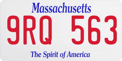 MA license plate 9RQ563