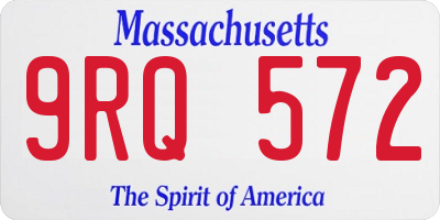 MA license plate 9RQ572