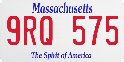 MA license plate 9RQ575