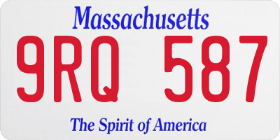 MA license plate 9RQ587