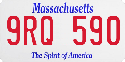 MA license plate 9RQ590