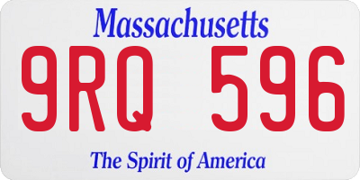 MA license plate 9RQ596