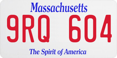 MA license plate 9RQ604