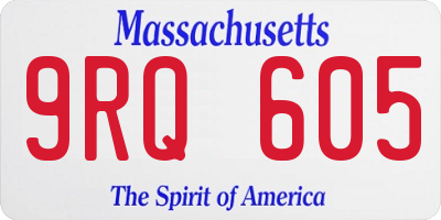 MA license plate 9RQ605