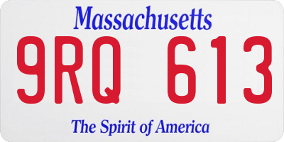 MA license plate 9RQ613