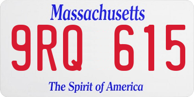 MA license plate 9RQ615