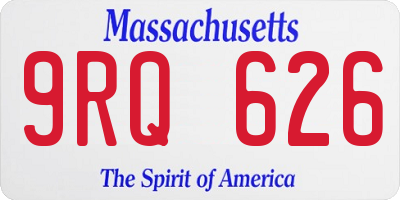 MA license plate 9RQ626