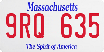 MA license plate 9RQ635