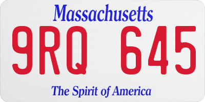 MA license plate 9RQ645