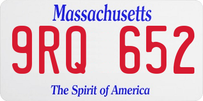 MA license plate 9RQ652