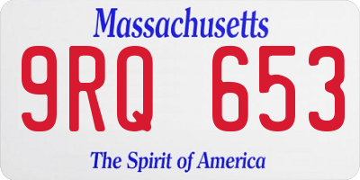 MA license plate 9RQ653