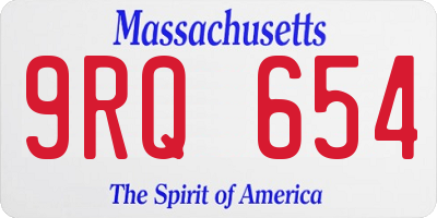 MA license plate 9RQ654