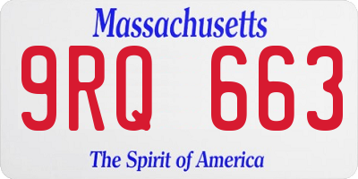 MA license plate 9RQ663