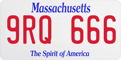 MA license plate 9RQ666