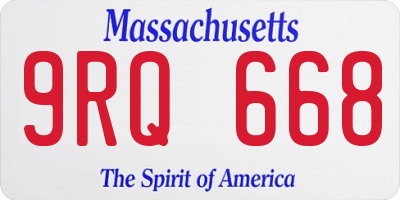 MA license plate 9RQ668