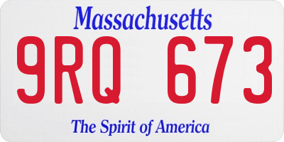 MA license plate 9RQ673
