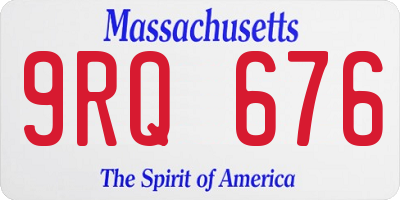 MA license plate 9RQ676