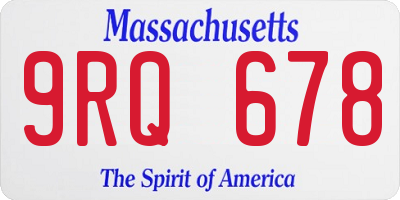 MA license plate 9RQ678