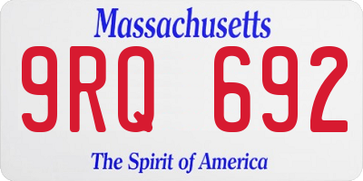 MA license plate 9RQ692