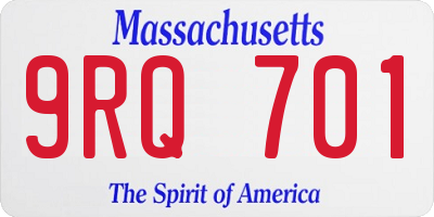 MA license plate 9RQ701