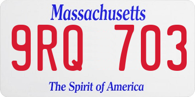 MA license plate 9RQ703