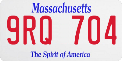 MA license plate 9RQ704