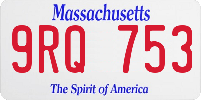 MA license plate 9RQ753