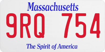 MA license plate 9RQ754