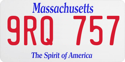 MA license plate 9RQ757