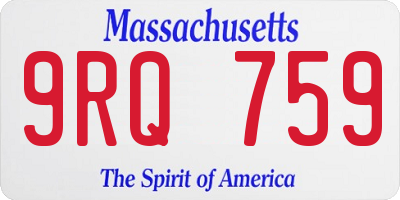 MA license plate 9RQ759