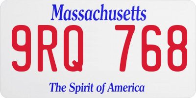 MA license plate 9RQ768