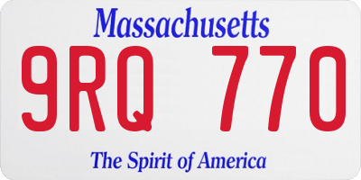 MA license plate 9RQ770
